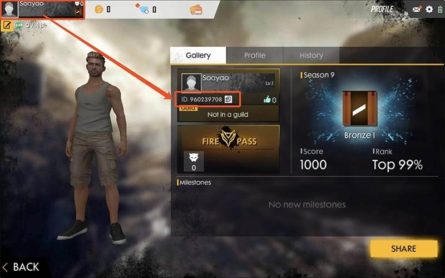 free fire player id name